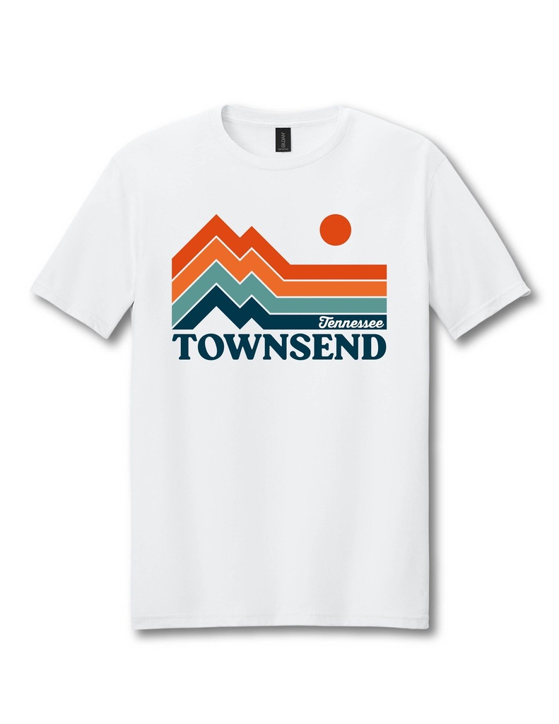 Adult SS Tee. Townsend - Retro Mountain Lines