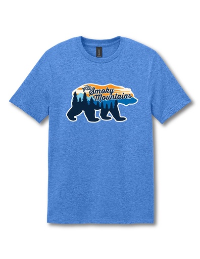 Adult SS Tee. GSM Bear with Mountain Scene